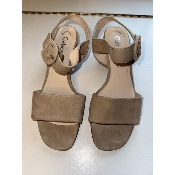 Gabor Kooky Platform Sandal Beige Suede Woman's Size US 9 NEW [jb] - Picture 10 of 16